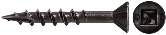 DAGGERZ DLFLSQL081104 8 x 1-1/4 square flat w/nibs type 17 coarse wood screws lubricized