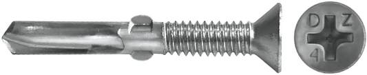 DAGGERZ SD4SSWW1220 12-24 x 2 phillips flat head self drill screws w/wings 410 stainless steel dagger-guard