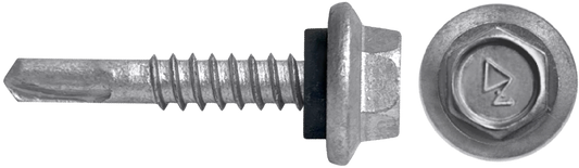 DAGGERZ FLGSD2CT121104 12 x 1-1/4 hex flange head self drill screws with rubber washer #2 pilot point dagger-guard