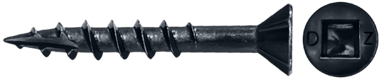 DAGGERZ DLFLSQB081104 8 x 1-1/4 square flat w/nibs type 17 coarse wood screws black oxide