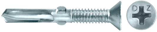 DAGGERZ SD4ZWW1430 1/4-20 x 3 phillips flat head self drill screws w/wings zinc