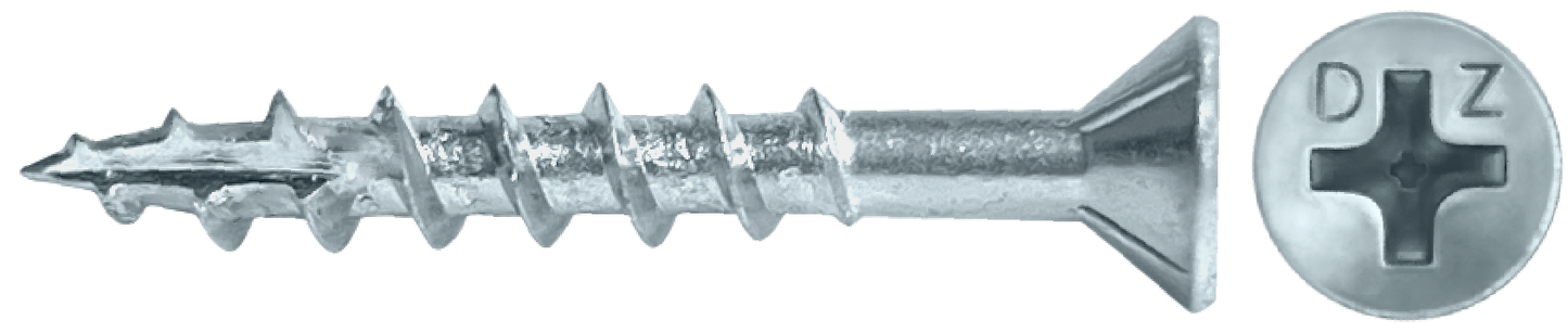 DAGGERZ DLFLPHZ082104** 8 x 2-1/4 phillips flat w/nibs type 17 coarse wood screws zinc