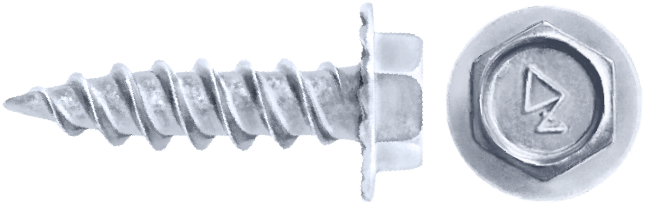 DAGGERZ SMCT10408WHT 10 x 4 unslotted hex washer head w/serrations sheet metal screws dagger-guard white