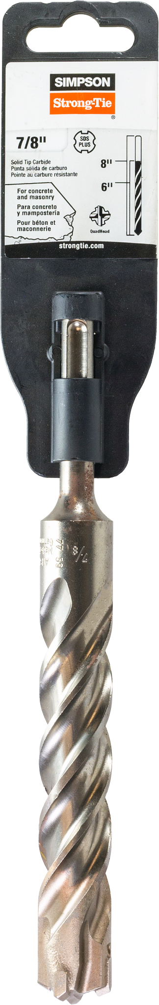 Simpson Strong-Tie MDPL08708Q 7/8 in. x 8 in. SDS-plus® Quad-Head Shank Drill Bit