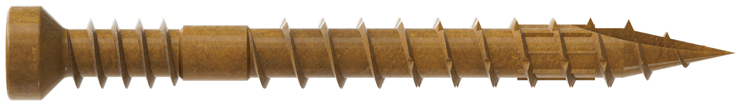 Simpson Strong-Tie FT07112MB Finish Trim Screw — #7 x 1-1/2 in. T10, Trim-Head, Quik Guard®, Tan (4000-Qty)