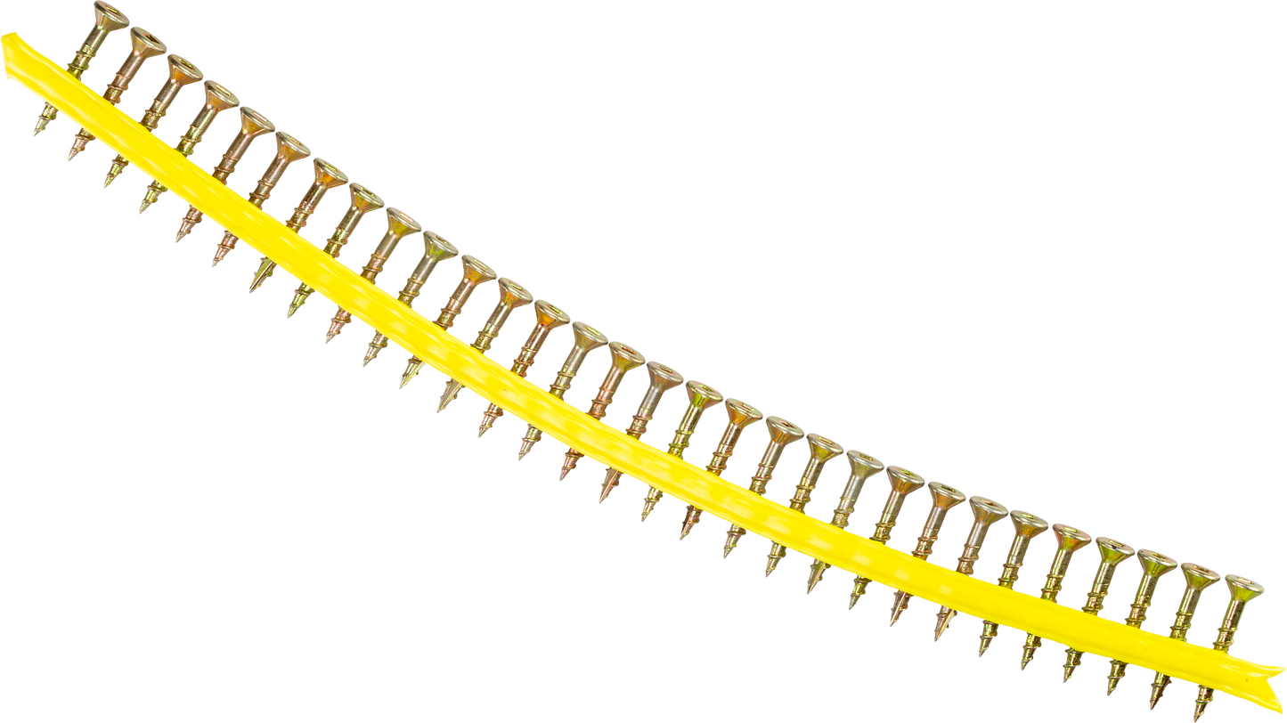 Simpson Strong-Tie WSC114S-17 WSC Wood Screw (Collated) — #8 x 1-1/4 in. #2 Square, Flat Head, Yellow Zinc (2500-Qty)