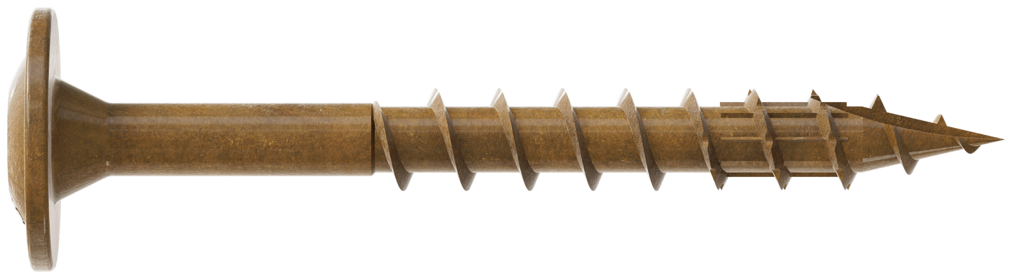 Simpson Strong-Tie CBT08112R300 Wafer-Head Construction Screw — #8 x 1-1/2 in. T20, Quik Guard®, Tan (300-Qty) (Pack of 6)