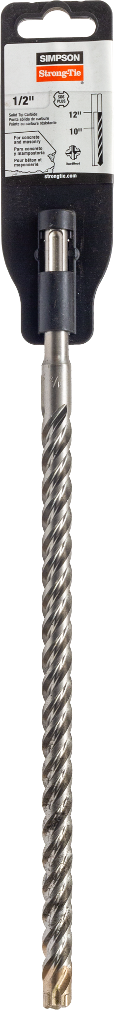 Simpson Strong-Tie MDPL05012S 1/2 in. x 12-1/4 in. SDS-plus® Shank Solid-Tip Carbide Drill Bit (Pack of 80)