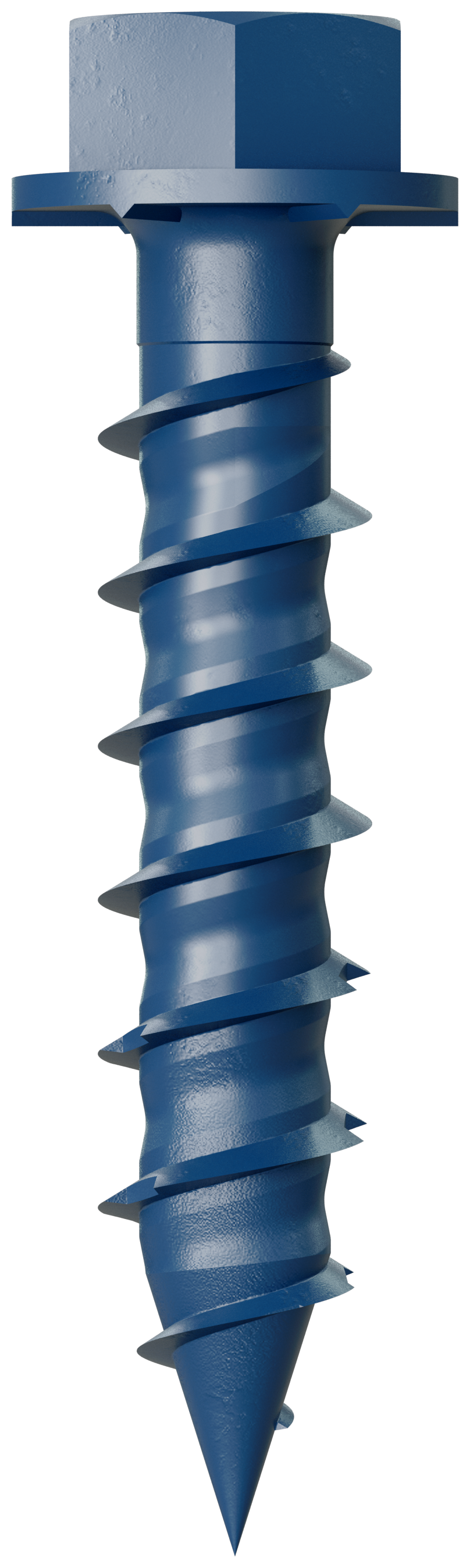 Simpson Strong-Tie TNT25114HC8 Titen Turbo™ — 1/4 in. x 1-1/4 in. Hex-Head Concrete and Masonry Screw, Blue (8-Qty)