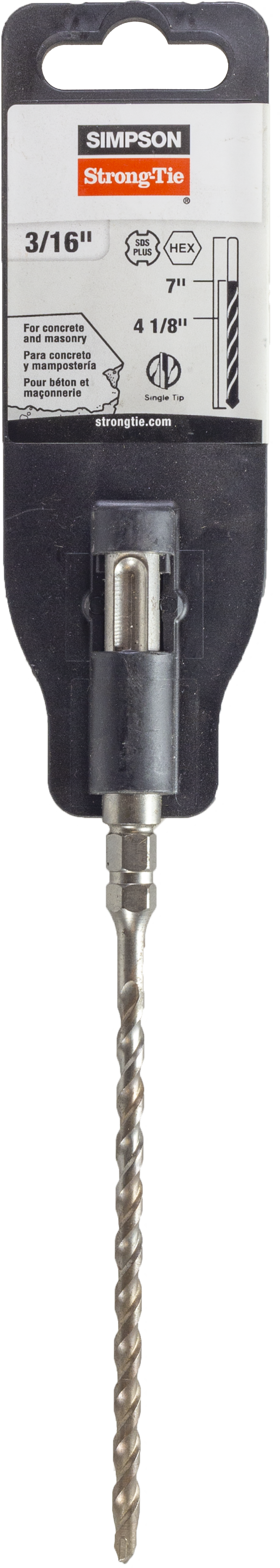 Simpson Strong-Tie MDPL01807H 3/16 in. x 7 in. SDS-plus® Titen® Screw Drill Bit/Driver (Pack of 200)