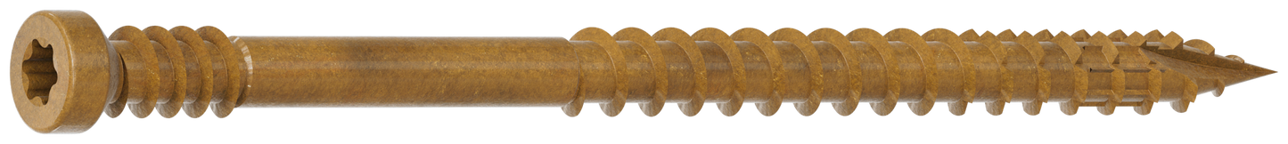 Simpson Strong-Tie FT07212MB Finish Trim Screw — #7 x 2-1/2 in. T10, Trim-Head, Quik Guard®, Tan (1750-Qty)